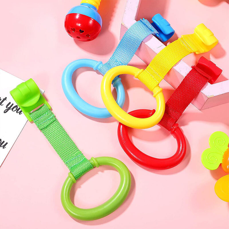 Baby Crib Playpen Pull Ring Hanging Rings Walking Assistant Tool Walking Training Tool Standing Aids for Kids Boys Girls