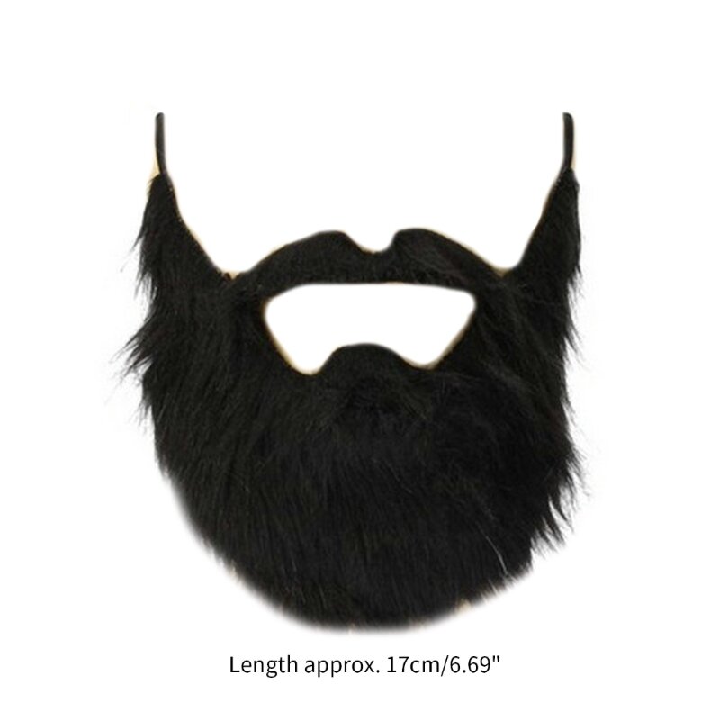 Y166 Halloween Fake Beard Lustige Fake Mustaches Kostüm Schnurrhaare Gesichtsbehaarung Verkleidung Zubehör mit verstellbarem