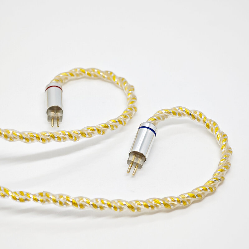 0,78 Cable de 2 pines 4,4 balance 3,5 2,5 4 Core 7N OCC Cable de auriculares de lámina plateada