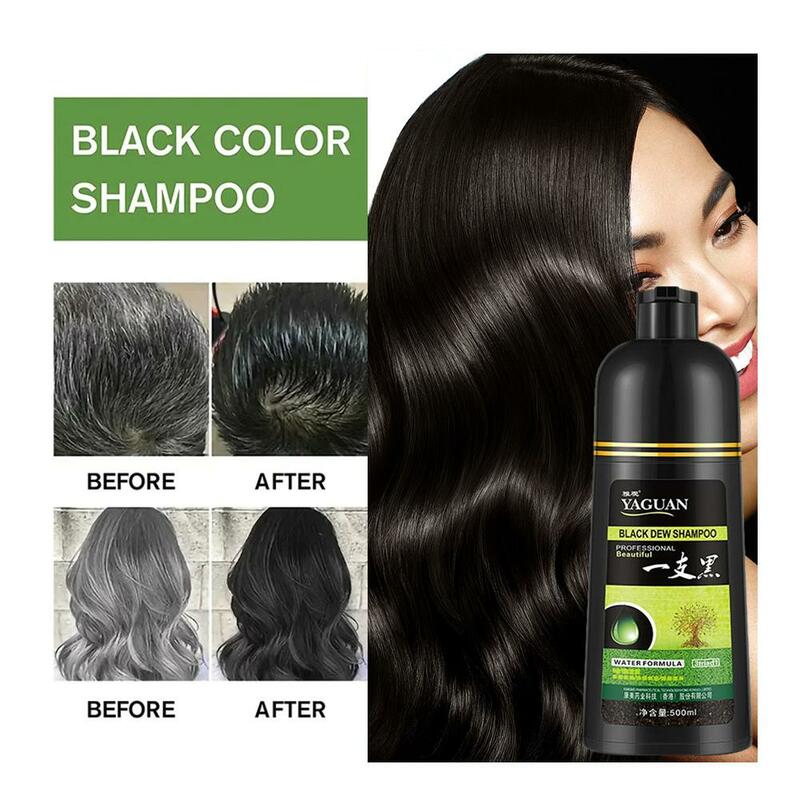 500ml szampon przyciemniający białe włosy szampon farbujący włosy na czarno brązowy naturalny naturalny szybki szampon do farbowania włosów I3x4
