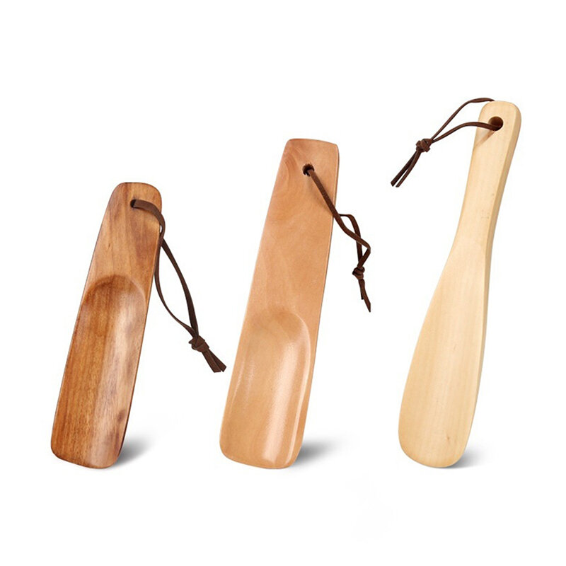 木製ハンドル付きのポータブルシューズホーン,耐久性のある素材で作られた靴リフト,靴アクセサリー,手工芸品,1ユニット