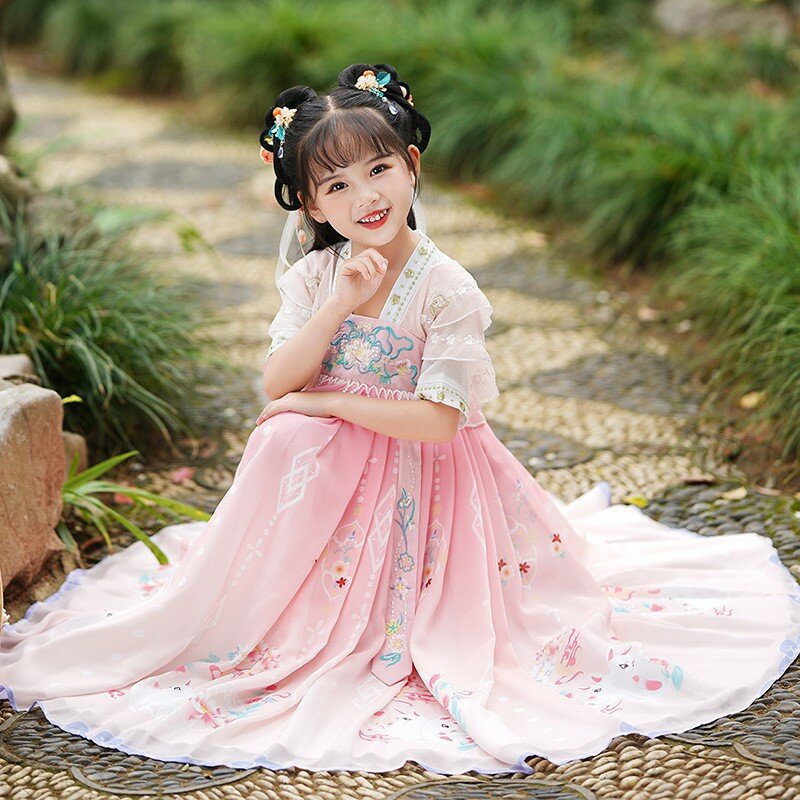 2023, платье ханьфу для детей, женская модель, летний костюм, танцевальное платье