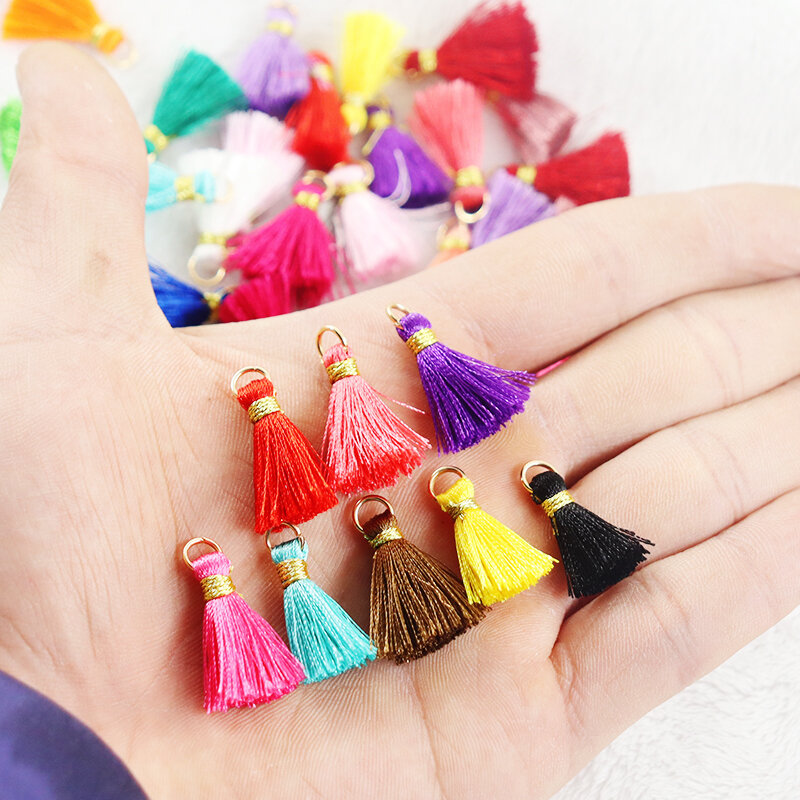 10/20/50pcs 2.5cm Delicate Mix Cotton Silk Tassel Brush Charm DIY Making Tassels Earring Pendant Jewelry Accessories Finding