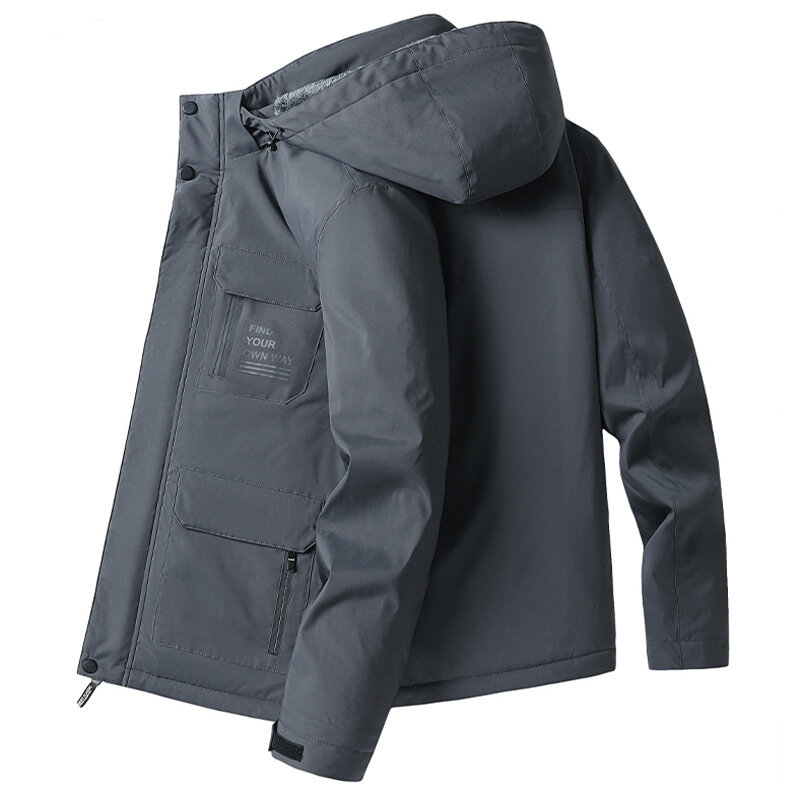 2023 New Men's Padded Jacket Warm Winter Thick Cotton Parkas Male Hooded Waterproof Windbreaker  Outerwear Thermal Black Coat