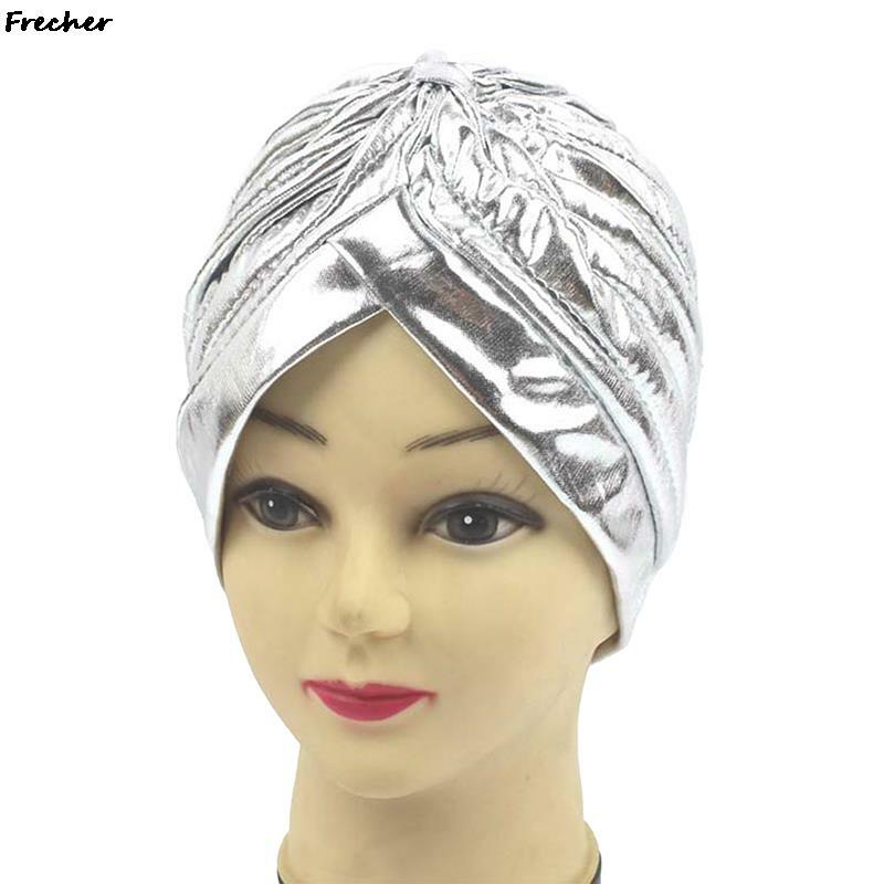 Topi Sorban Motif Bunga Katun Gaya Bohemian Baru Ikat Kepala Bungkus Kemo Bandana Hijab Lipit Topi India Topi Rambut Wanita Beanie