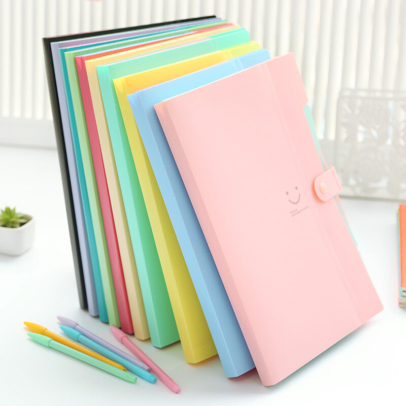 Produk arsip A4 multi-lapisan informasi gesper kertas 10 warna penyimpanan berkas 5 ke dalam Folder Holder Organizer PVC 1.9 (mm)
