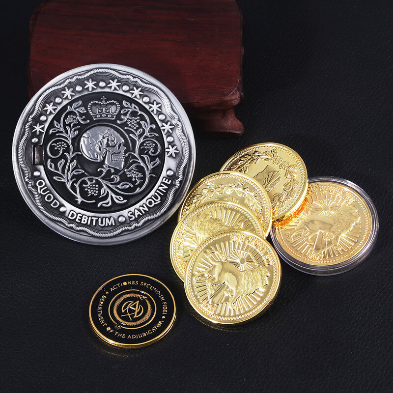 Movie John Wick Gold Coin Cosplay Continental Hotel Card Adjudicator Black Medallion Keanu Reeves Fans Collection Prop Fans Gift