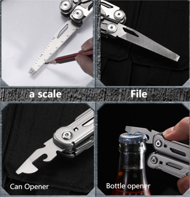 Tang darurat multifungsi pisau lipat penjepit taktis kombinasi alat bertahan hidup portabel pemotong alat multialat