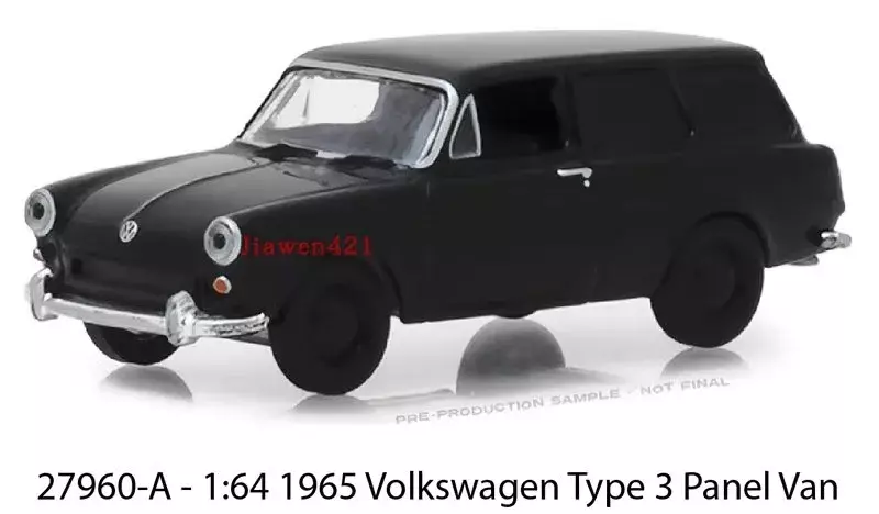 Diecast Metal Alloy Model Car Toys para a coleção do presente, 1:64, Volkswagen, tipo 3, painel quadrado, Van, W1335
