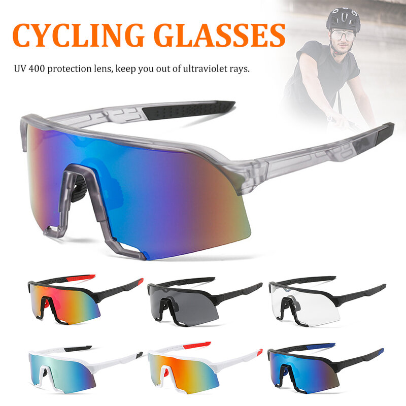 Lunettes de soleil de sport de plein air UV400 pour hommes et femmes, verres polarisés, coupe-vent, cyclisme, vélo de route, équitation, VTT, lunettes