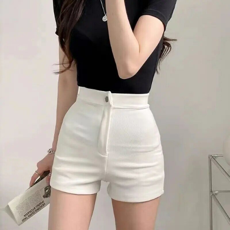 Summer High Waist Slim Shorts Women Korean Tight Elastic Bag Hip Three-point Hot Pants Casual Outer Wear Bottoms Female Clothes