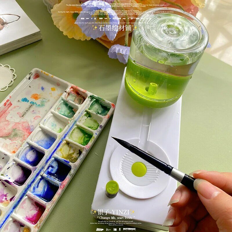 Watercolorist-cepillo de baño pequeño para estudiantes de arte y manicura, limpieza de pintura china, lavado de bolígrafo feliz