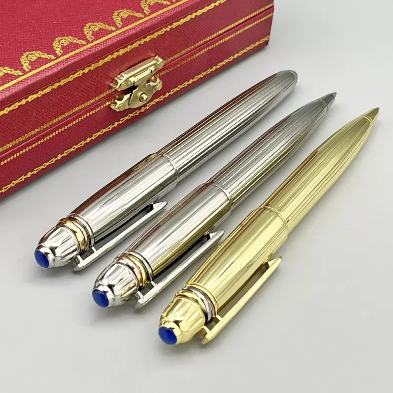 TS CT Classic Metal Signature Pen argento oro con penne a sfera trapano blu comoda cancelleria per scrivere