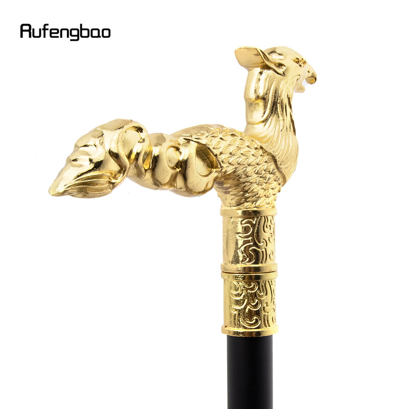 Golden Phoenix Long Tail Single Joint Walking Stick decorativo Cospaly Party Cane Halloween Crosier 93cm