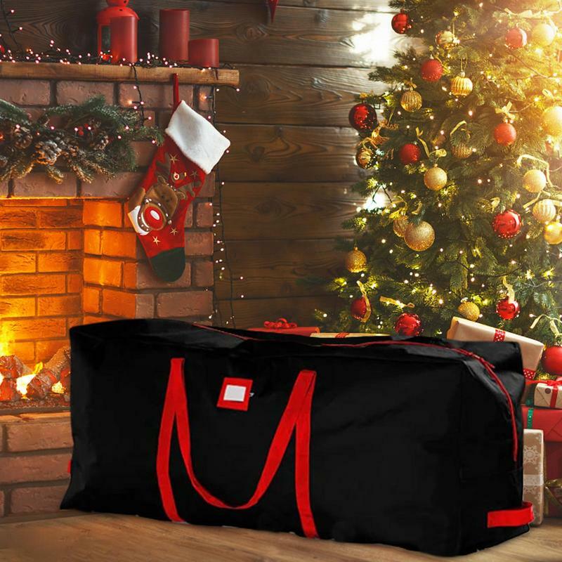 Sac de rangement pour sapin de Noël, grand sac de rangement pour guirxiété d'arbre, sac anti-poussière imperméable, fournitures de fête de Noël