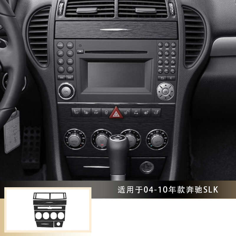 Untuk Benz Mercedes SLK 2004-2010 Serat Karbon Pada Panel Kontrol Pusat Stiker Interior Mobil Otomatis Panel Udara Roda Gigi Multimedia