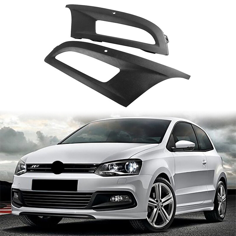 Car 1 Pair Front Bumper Lower Side Fog Light Surround Grille Cover Fit For -Polo 2011-2013