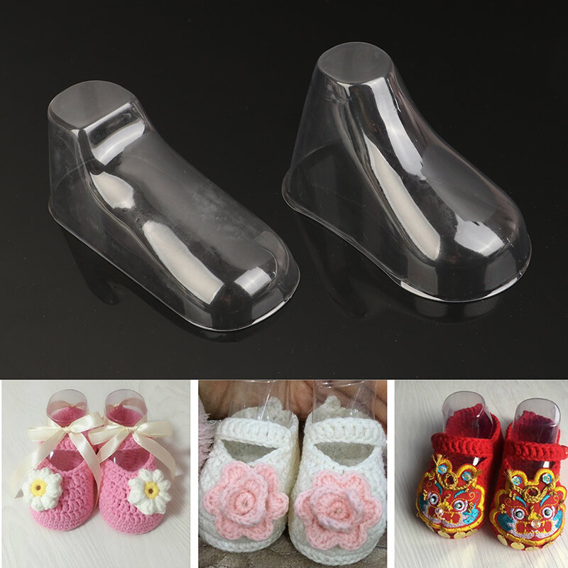 10PCS Clear PVC Child Booties Showcase Support Frame Feet Plastic Shoe Mold Baby Shoe Stretcher Socks Display Stand