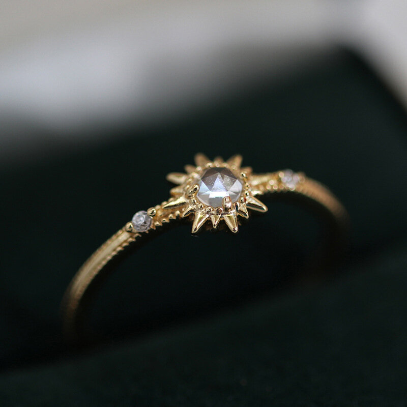 VENTFILLE cincin zirkon matahari Sterling Silve 925 untuk wanita anak perempuan hadiah minimalis pertunangan mode klasik perhiasan Dropshipping
