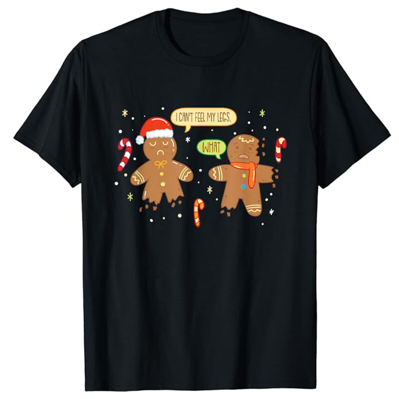 Engraçado Natal Cookie Gingerbread T-Shirt, Xmas Dizendo Tee Top, Traje Bonito, Presente Engraçado, Moda Humor