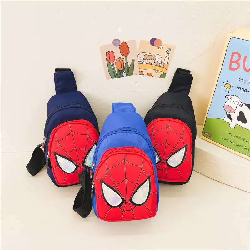 Kawaii anime spider-mans brusttasche superman iron-mans cartoon eine schulter umhängetasche junge kinder baby geschenk wasch taschen