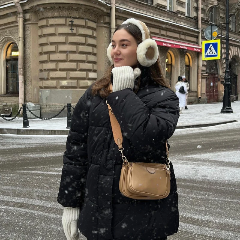 Zimowe pluszowe ciepłe nauszniki dla kobiet mężczyzn na zewnątrz ochrona przed zimnem wiatroszczelne nauszniki miękkie sztuczne futro jednolity kolor składany wkładki do uszu