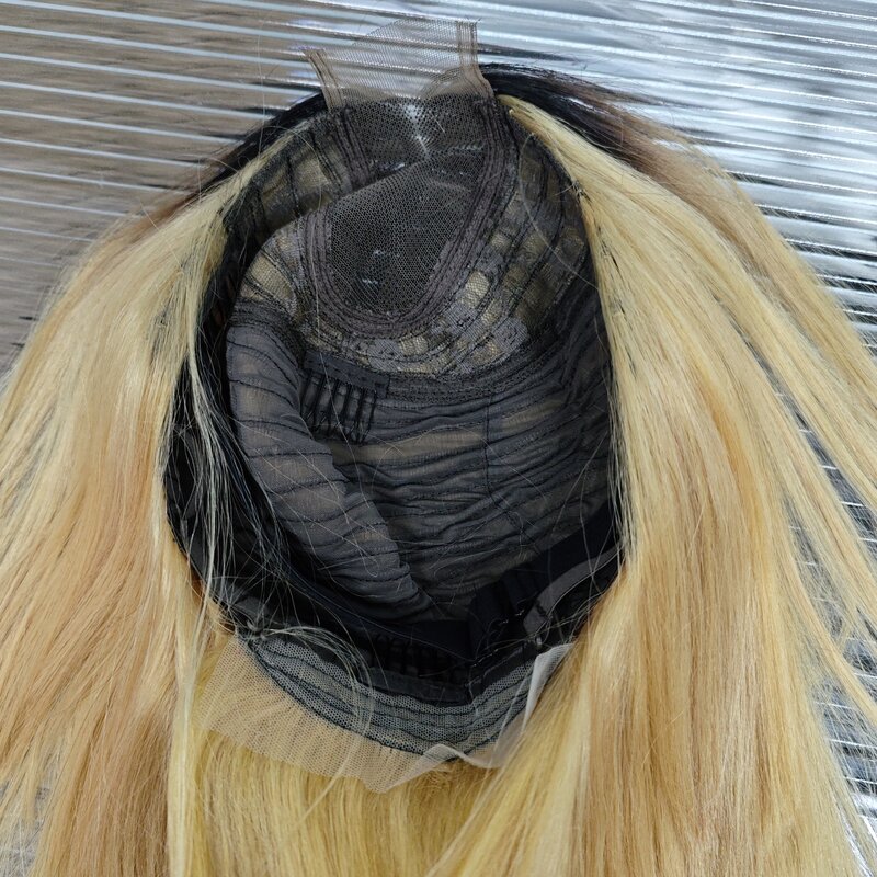 Peruca curta reta Bob, peruca de cabelo humano colorido, cabelo brasileiro pré-arrancado, densidade de 180%, T1B-27 Color, peruca 2x6
