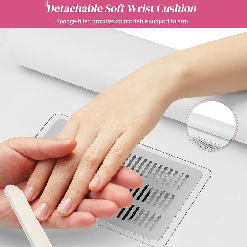 Manicure Nail Desk para Nail Tech, Nail Table Station Coletor de poeira elétrico Armazenamento de maquiagem para salão de beleza