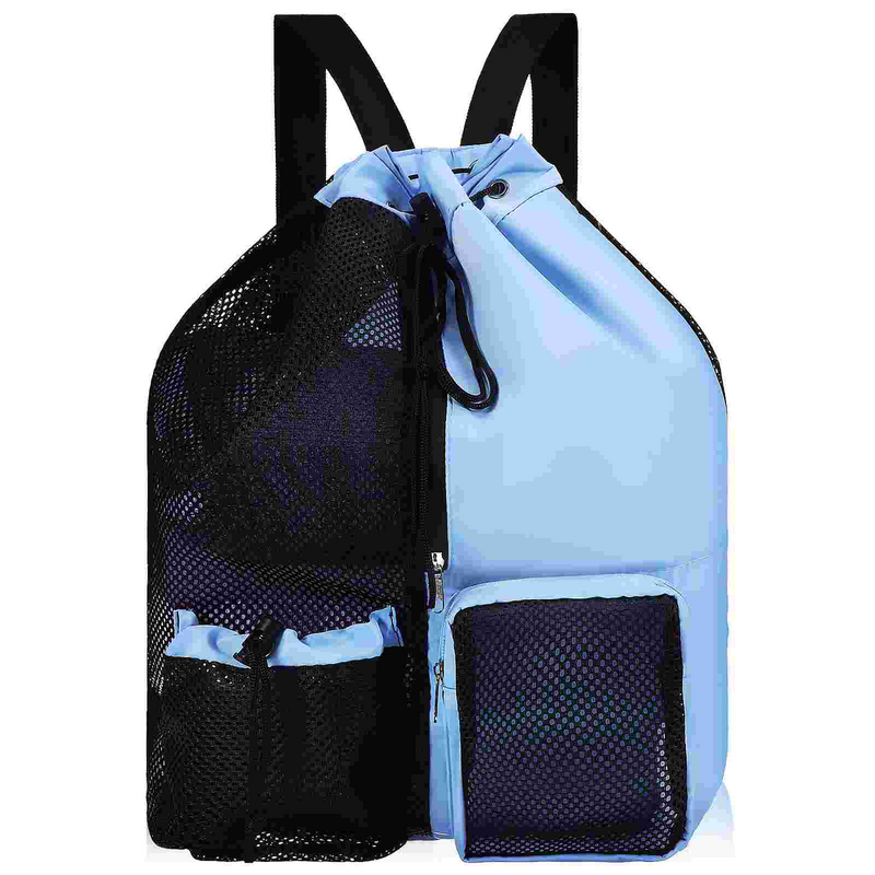 메쉬 드로스트링 수영 가방, 방수 배낭 체육관 가방, 남녀공용 수영 나일론 여행 어린이 가방