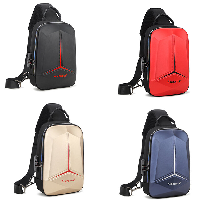 SUUTOOP – sac à bandoulière antivol en PVC multifonction pour homme, sac à bandoulière USB, sac à bandoulière de voyage, Pack de sacoches, sac de poitrine pour homme