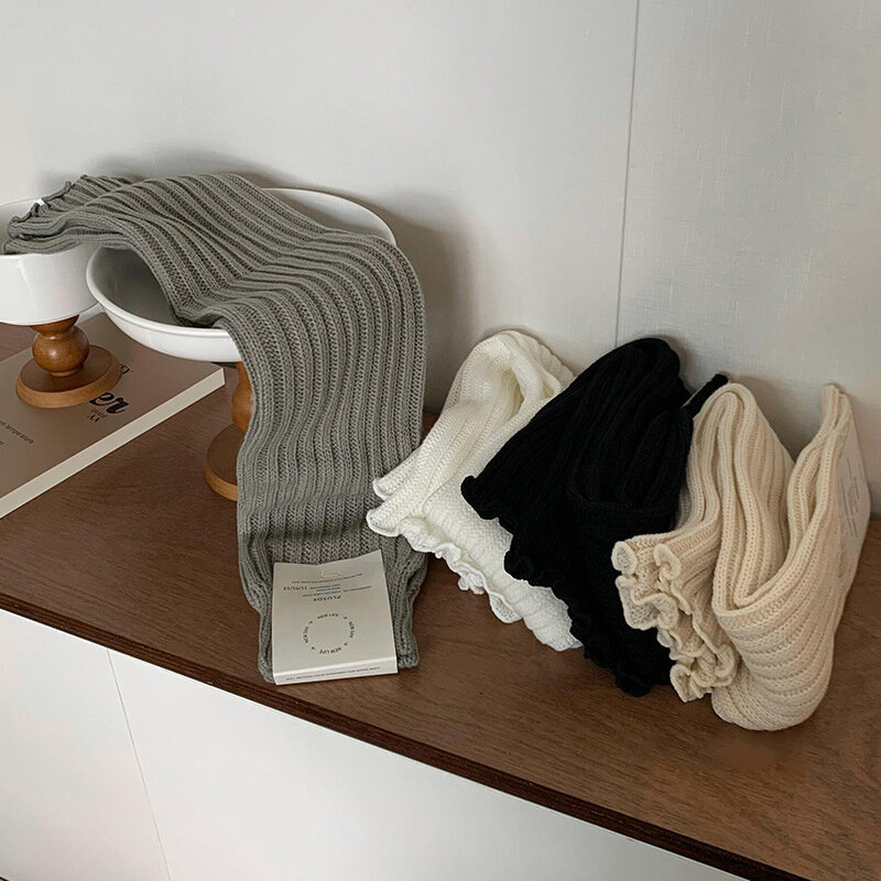Lolita cotone lana lavorato a maglia ragazza piccante scaldamuscoli larghi calzini lunghi da donna Heap calzini calzini alla caviglia per le donne