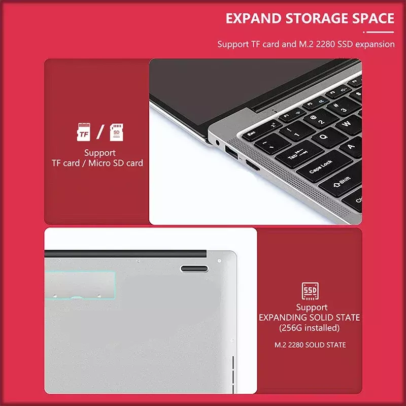 AKPAD 저렴한 14.1 인치 노트북, 인텔 J4105 윈도우 10 컴퓨터, DDR4 8GB RAM, 128 256 512GB SSD, 2.4G, 5.0G 와이파이 블루투스 노트북