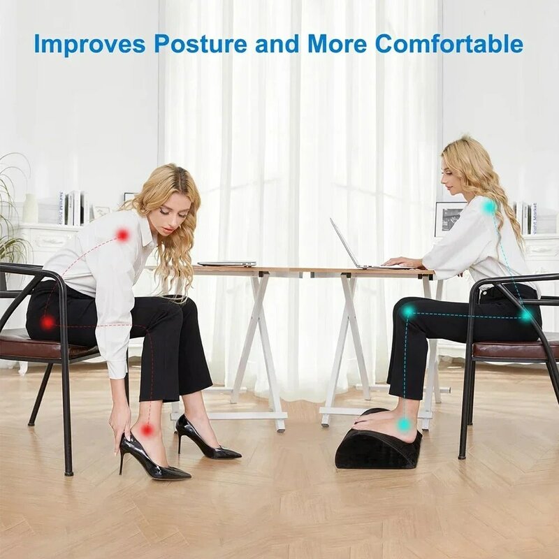 Sandaran kaki di bawah meja, penghilang nyeri & bangku penopang kaki sepanjang hari di bawah meja sandaran kaki ergonomis untuk pekerjaan kantor rumah, permainan