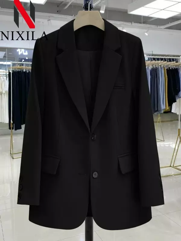 Blazer feminino elegante casual, jaqueta na moda coreana, casacos femininos de luxo, emenda roupas de senhora do escritório, primavera, outono, novo