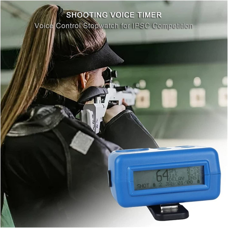Timer di tiro Timer di tiro per elettronica da competizione ProTimerII Shot Timer blu, taglia unica, paraorecchie elettronico a impatto CEI-4700
