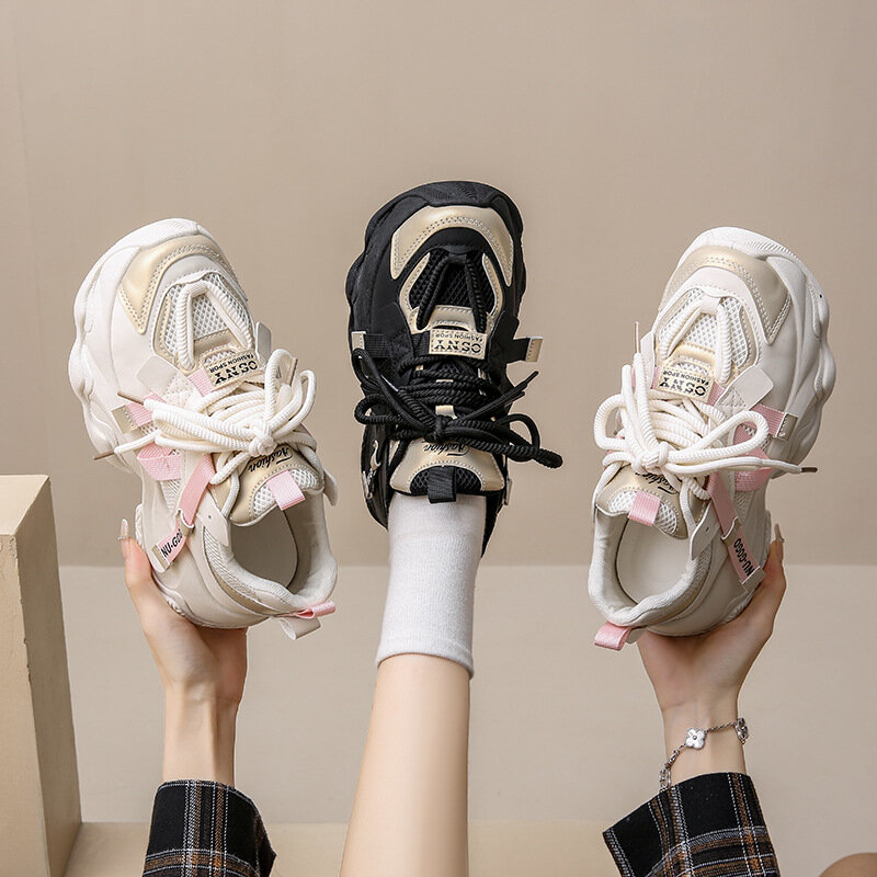 أحذية رياضية غير رسمية للنساء ، أحذية ركض مريحة ، خطوط جيدة التهوية ، موضة ، جديدة ، ربيعية