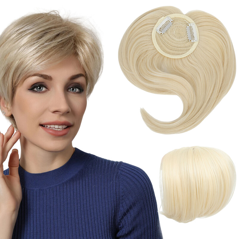 8 "Synthetic Hair Topper Wiglet Hair Enhancer 2 clips en extensiones de cabello liso Piezas de cierre de cabello postizos para mujeres