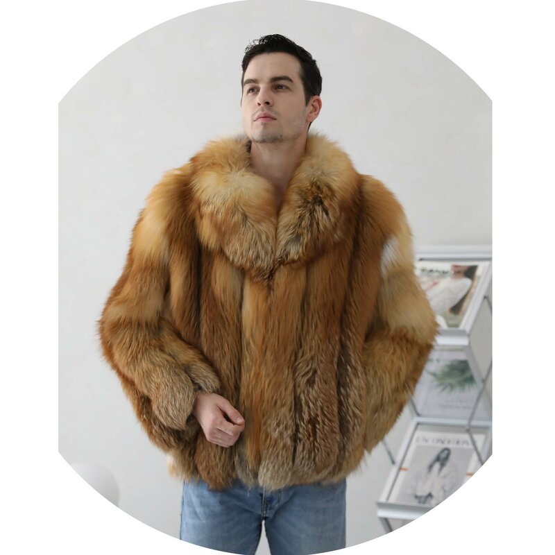 Veste en fourrure de renard rouge naturelle, manteau de document chaud, taille personnalisée, hiver