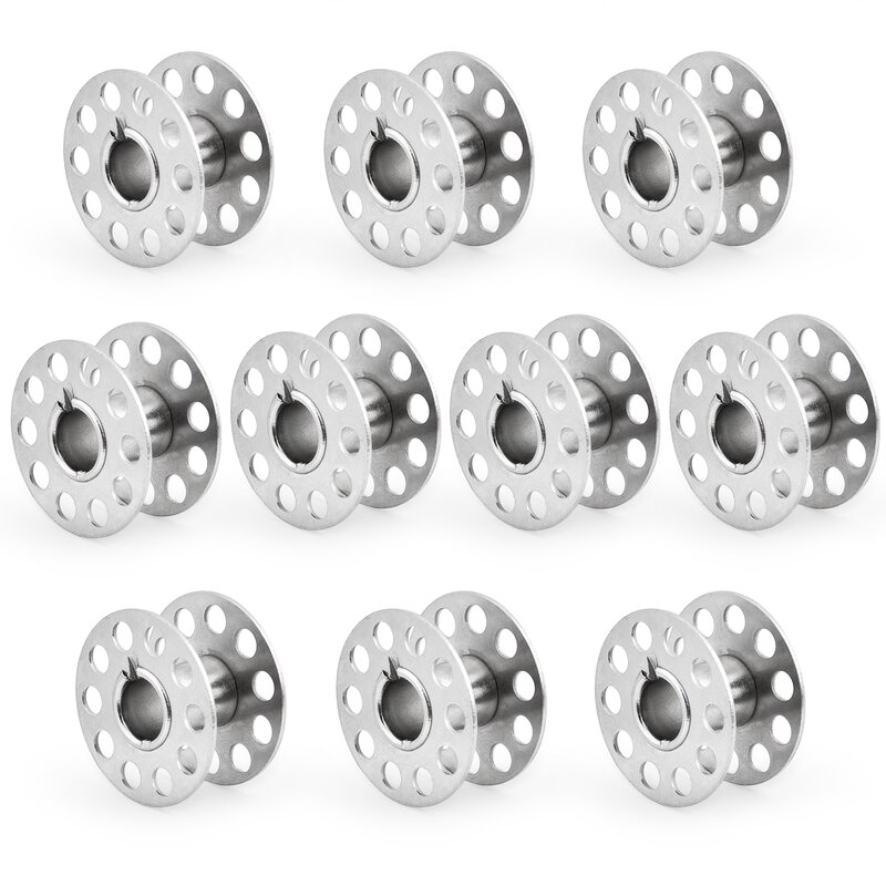 Metal Bobbins Empty Spool Stainless Steel Bobbins For Household Sewing Machine Brother Janome Singer Sewing Accessories 10-50pcs