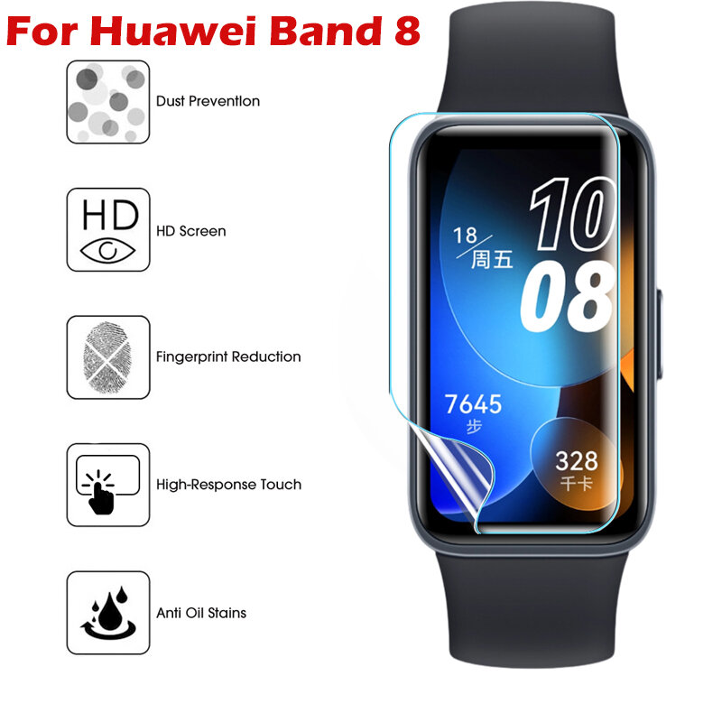 Film transparent souple pour Huawei Band 8, protecteur d'écran, bracelet intelligent, film hydrogel de protection, accessoires, 1-10 pièces