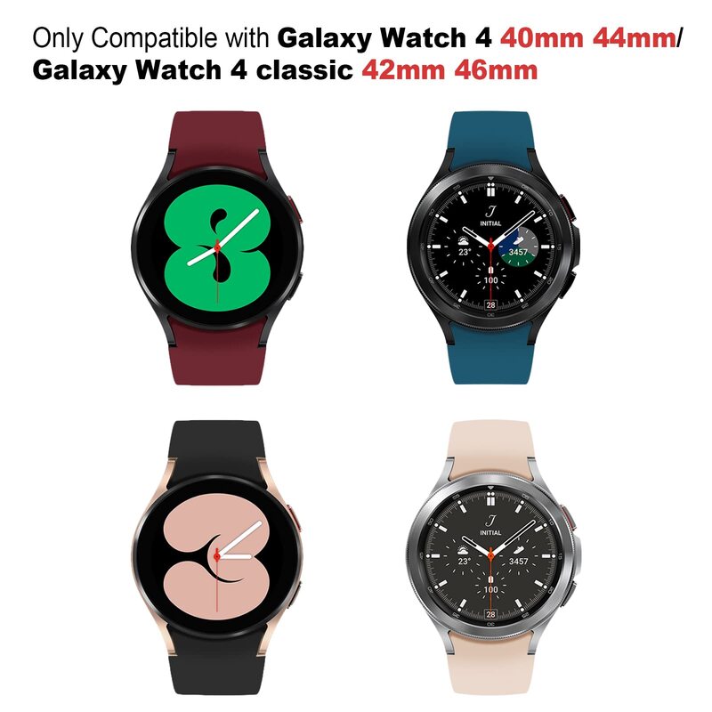 Ремешок силиконовый 20 мм для Samsung Galaxy watch 5/4 44 мм 40 мм, браслет для Galaxy Watch 6 classic 5 pro 46 мм 45 мм 47 мм 43 мм