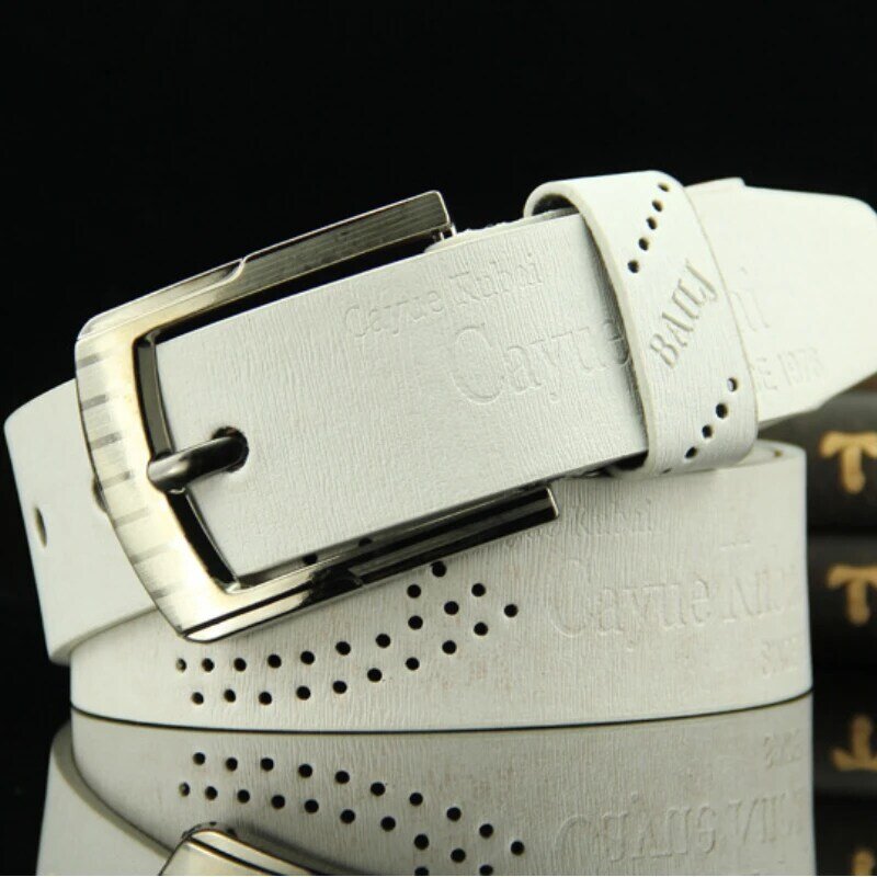 Y2k needle buckle belt for men's waist belt, casual and fashionable antique belt, retro hollowed out style, popular in 2024