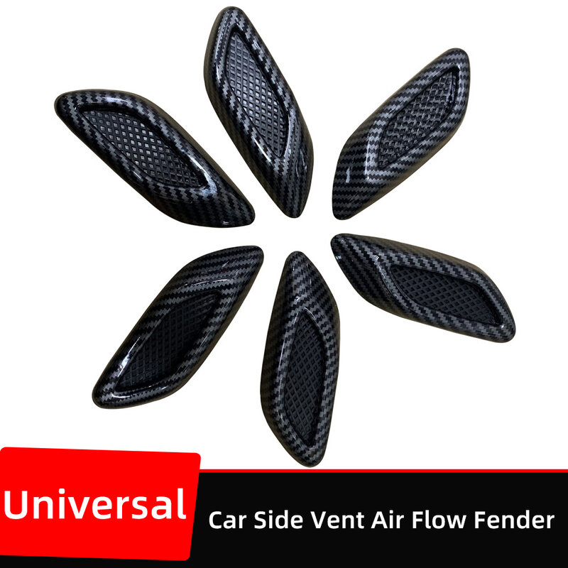 2Pcs Car Side Vent Air Flow Fender Intake ABS Auto Simulationv Styling Cover Anti-Collision Decoration Trims Accessories Parts