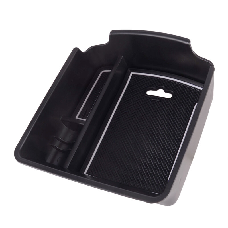 Black with White Line Car Center Armrest Storage Box Organizer Tray Fit for Kia Seltos Sport+ GT-Line 2019-2022 2023 AU Version