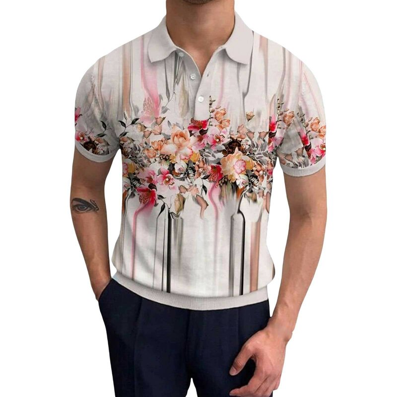 Мужская Спортивная Повседневная рубашка с принтом, свободная футболка с коротким рукавом, топ с 3D принтом