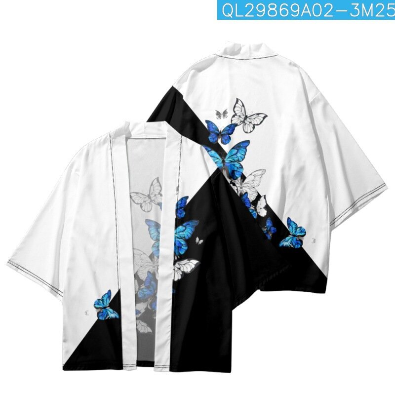 Neue Ankunft Japanischen Stil Illustration Traditionellen Kimono Männer Yukata Strickjacke Shirts Cosplay Haori Übergroßen Streetwear Tops