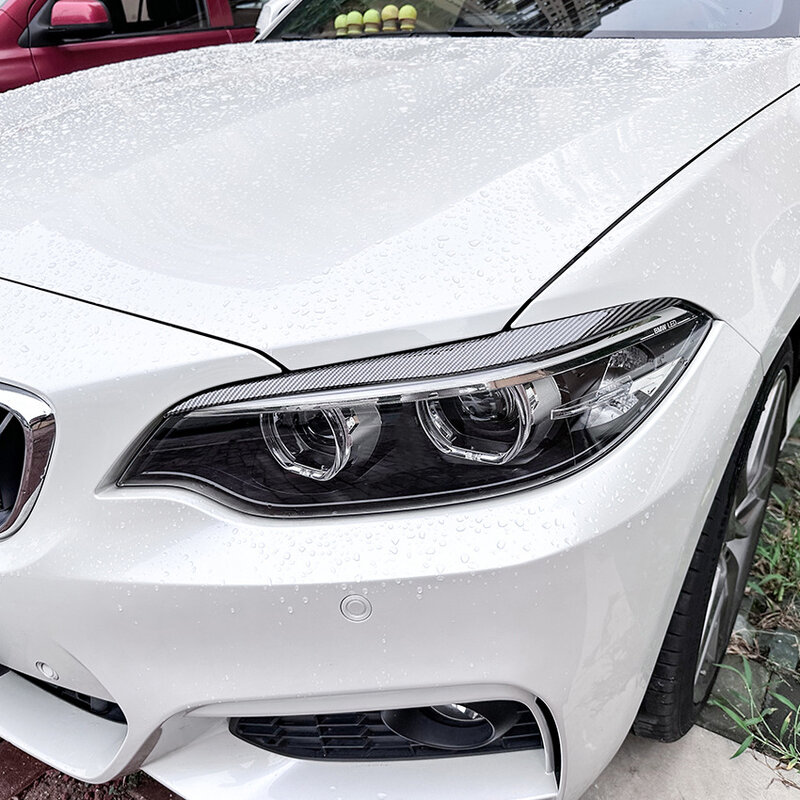 2015 untuk 2019 untuk BMW 2 Seri F22 F23 220i 228i 230i M235i M240i lampu depan mobil jahat alis penutup kelopak mata stiker 3D oleh ABS