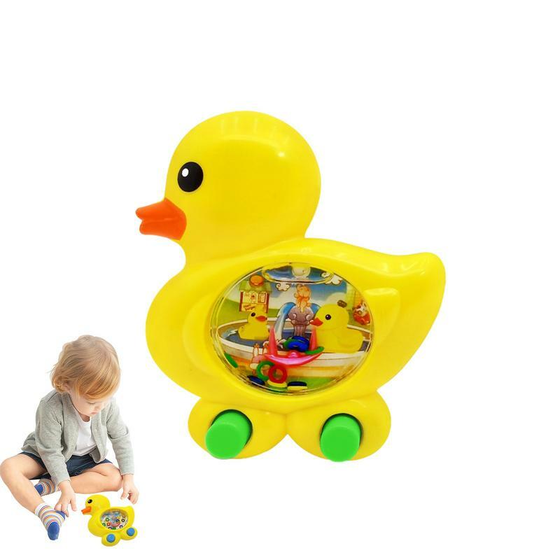 Handheld Ring Throwing Game Toy, Little Yellow Duck Shape, Retro Puzzle, Handheld Water Games