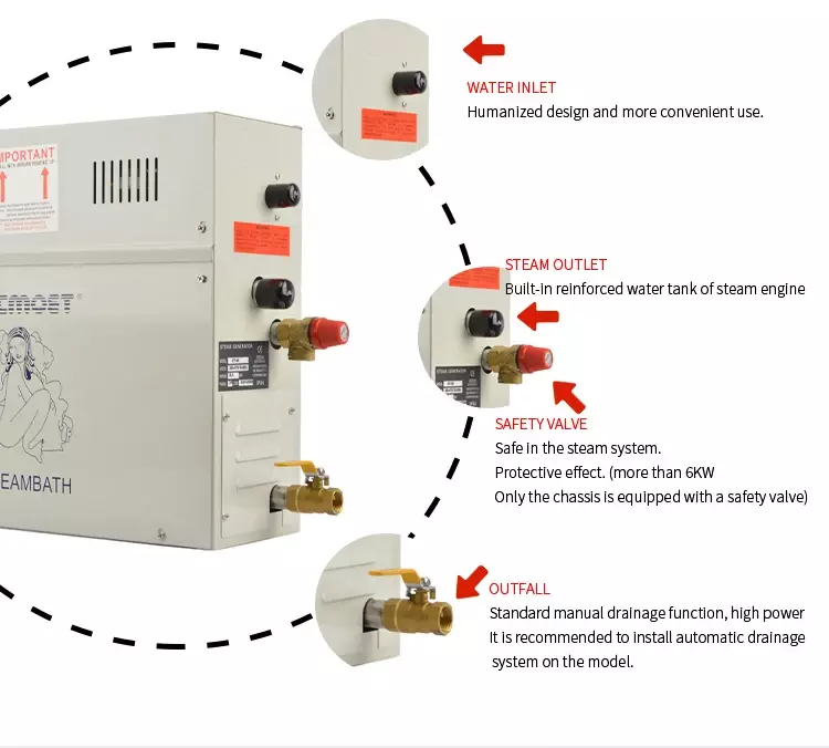 ماكينة مولد كهربائي لحمام البخار الرطب في غرفة الساونا الذكية ، طاقة عالية ، 6 كيلو وات ، 9 كيلو وات ، سلسلة 12 كيلو وات