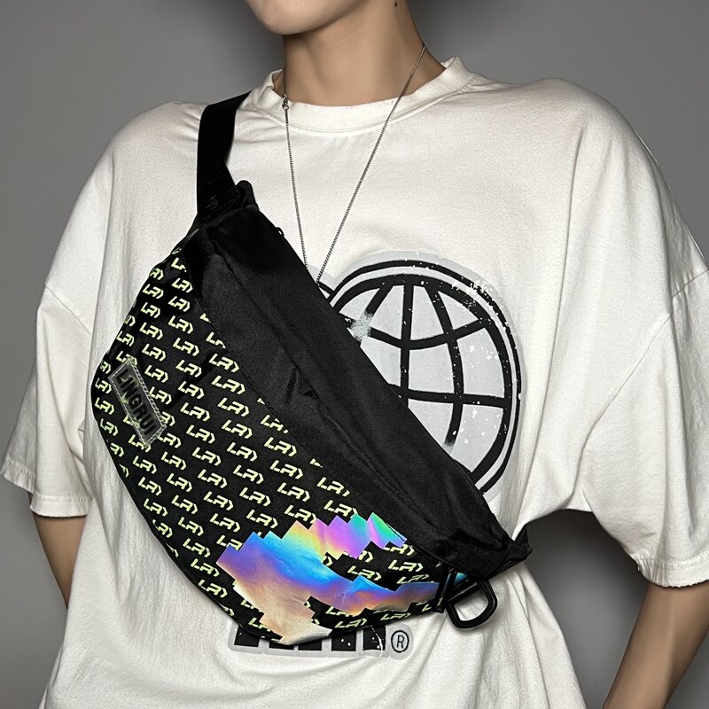 VC modne projekty odblaskowe torba na klatkę piersiowa młodzież Hip-Hop Street talia torba Oxford torby Crossbody dla mężczyzn torby z bezpłatną wysyłką